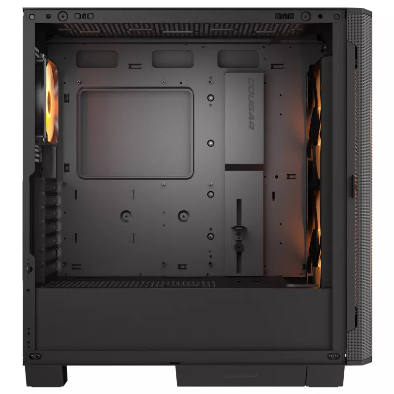 Obudowa PC Midi Tower Cougar Airface FLO ARGB, Czarna — obsługuje 2x180 mm z przodu, 1x120 mm z tyłu, napędy 2,5/3,5 cala, 240×480×509 mm