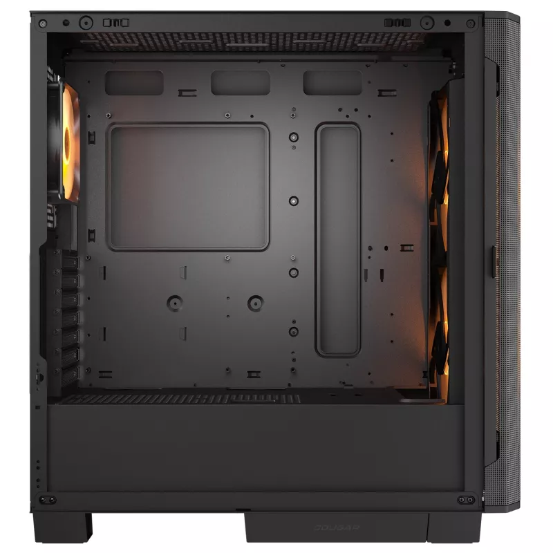 Obudowa PC Midi Tower Cougar Airface FLO ARGB, Czarna — obsługuje 2x180 mm z przodu, 1x120 mm z tyłu, napędy 2,5/3,5 cala, 240×480×509 mm