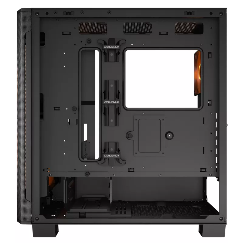 Obudowa PC Midi Tower Cougar Airface FLO ARGB, Czarna — obsługuje 2x180 mm z przodu, 1x120 mm z tyłu, napędy 2,5/3,5 cala, 240×480×509 mm