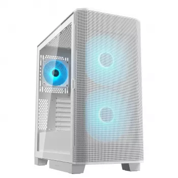 COUGAR PC Midi Tower Case Airface FLO ARGB biały — 2x180mm front, 1x120mm rear, supports 2.5 inch/3.5 inch HDD, 240×480×509 mm