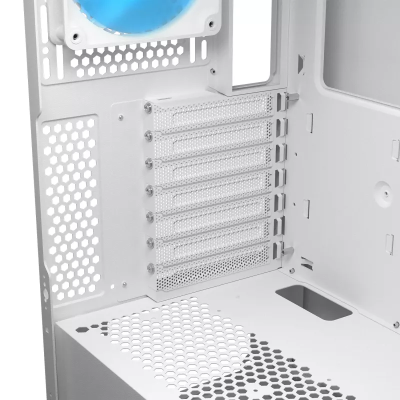 COUGAR PC Midi Tower Case Airface FLO ARGB biały — 2x180mm front, 1x120mm rear, supports 2.5 inch/3.5 inch HDD, 240×480×509 mm