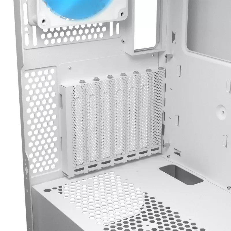 COUGAR PC Midi Tower Case Airface FLO ARGB biały — 2x180mm front, 1x120mm rear, supports 2.5 inch/3.5 inch HDD, 240×480×509 mm