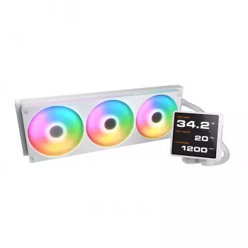 Wielofunkcyjne chłodzenie cieczą CPU Cougar Poseidon Vistek Pro 360 — wentylatory 120 mm, ARGB, biały
