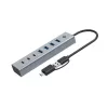 Conceptronic HUBBIES20GP 7-portowy hub USB 3.0 z zasilaczem, 5 Gb/s, USB-C x 3, USB-A x 4