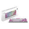 MSI FORGE GK600 TKL WIRELESS VIOLET klawiatura Gaming USB + Bluetooth QWERTY Hiszpański Różowy, Fioletowy, Biały