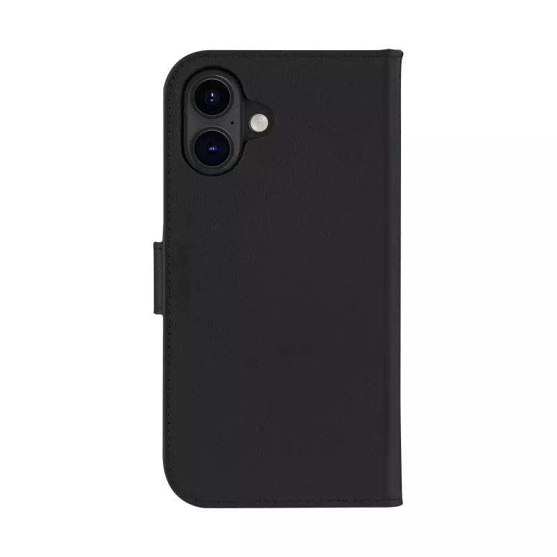 Etui skórzane z klapką dbramante1928 Lynge MagSafe do iPhone 16 Plus — czarne, 3 kieszenie na karty, 6,7 cala