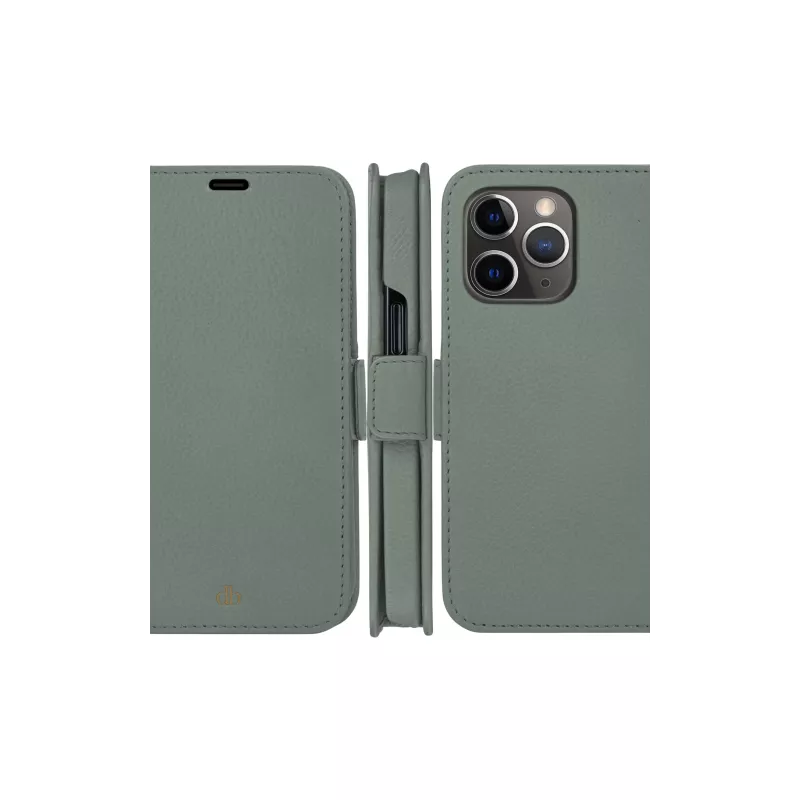 Etui portfelowe dbramante1928 New York dla Apple iPhone 13 Pro, zielone, 3 kieszenie na karty, pasuje do 6,1 cala (15,5 cm)