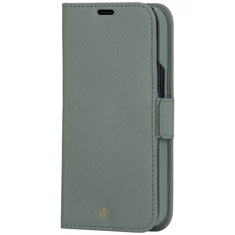 Etui portfelowe dbramante1928 New York dla Apple iPhone 13 Pro, zielone, 3 kieszenie na karty, pasuje do 6,1 cala (15,5 cm)