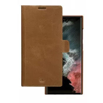 Etui Folio dbramante1928 Lynge do Samsung Galaxy S22 Ultra, tan, obsługuje ekran do 17,3 cm (6,8 cala), podstawka biurkowa