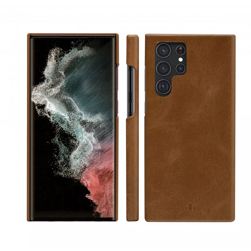 Etui Folio dbramante1928 Lynge do Samsung Galaxy S22 Ultra, tan, obsługuje ekran do 17,3 cm (6,8 cala), podstawka biurkowa