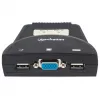 Manhattan KVM Switch Mini 2-Port, 2x USB-A, kable w zestawie, obsługa audio, sterowanie 2 komputerami za pomocą jednego zestawu klawiatury/myszy/monitora, czarny, dożywotnia gwarancja, pudełko