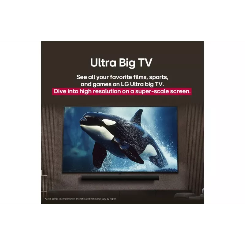 LG UHD AI 65UA75003LA TV 165.1 cm (65 cali) 4K Ultra HD Smart TV Wi-Fi Czarny