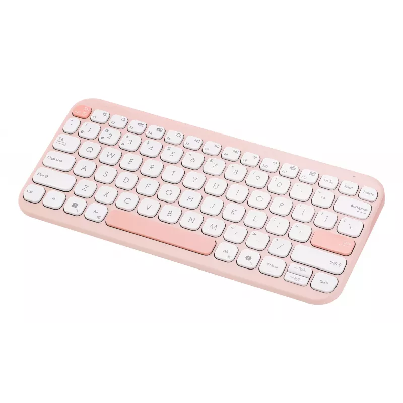 Bezprzewodowa klawiatura ASUS Marshmallow KW100 75% Bluetooth — QWERTZ niemiecki, przełączniki nożycowe, różowy
