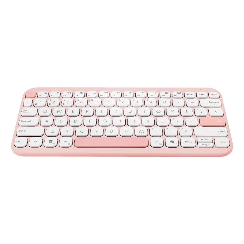 Bezprzewodowa klawiatura ASUS Marshmallow KW100 75% Bluetooth — QWERTZ niemiecki, przełączniki nożycowe, różowy