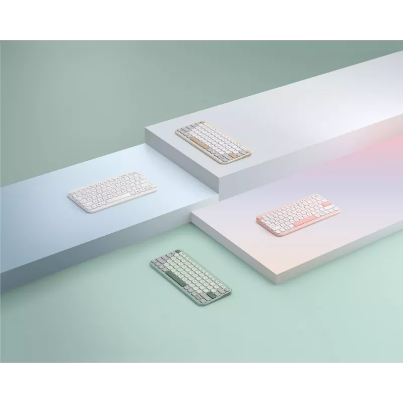 Bezprzewodowa klawiatura ASUS Marshmallow KW100 75% Bluetooth — QWERTZ niemiecki, przełączniki nożycowe, różowy