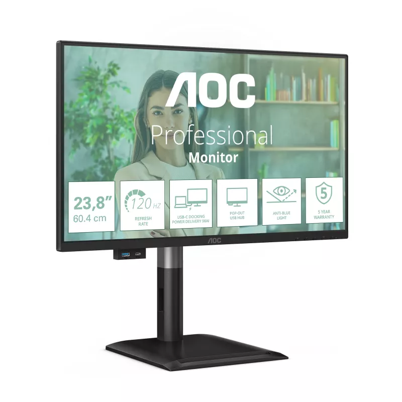 AOC 24P4CV monitor komputerowy 60,5 cm (23,8 cala) 1920 x 1080 pikseli Full HD LED Czarny