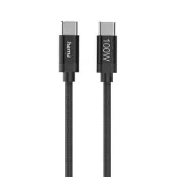 Kabel USB Hama Fabric USB 2.0 1.5 m USB C czarny