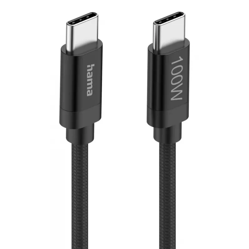 Kabel USB Hama Fabric USB 2.0 1.5 m USB C czarny