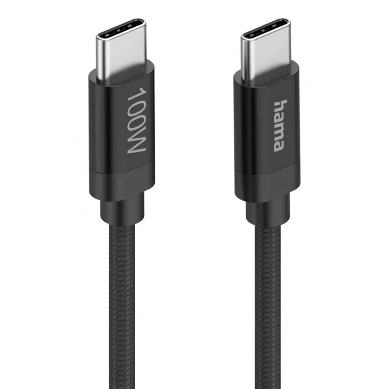 Kabel USB Hama Fabric USB 2.0 1.5 m USB C czarny