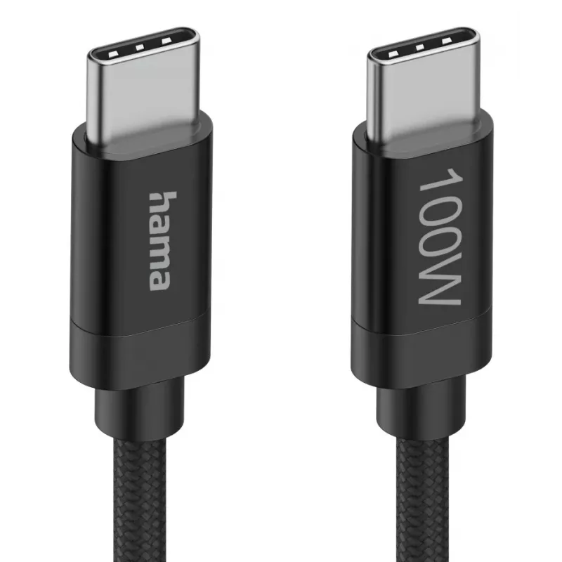 Kabel USB Hama Fabric USB 2.0 1.5 m USB C czarny