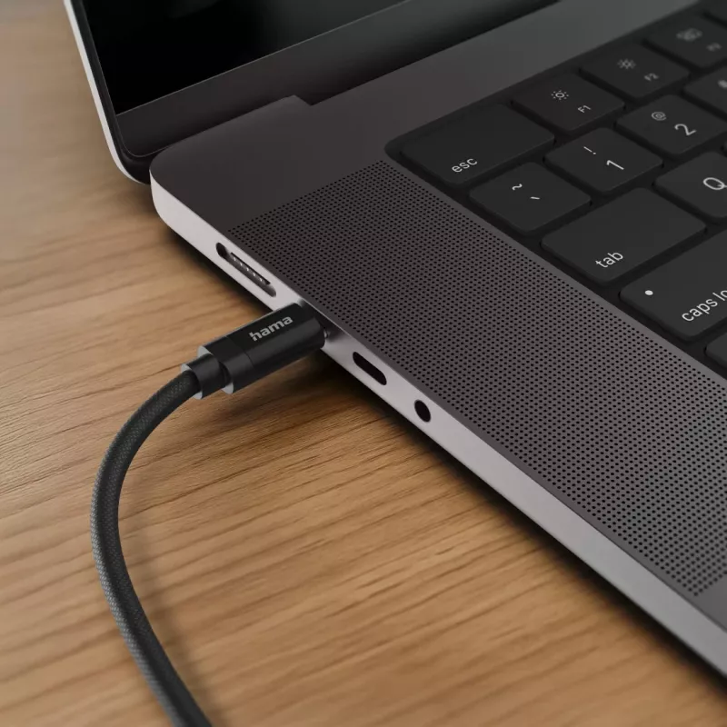 Kabel USB Hama Fabric USB 2.0 1.5 m USB C czarny