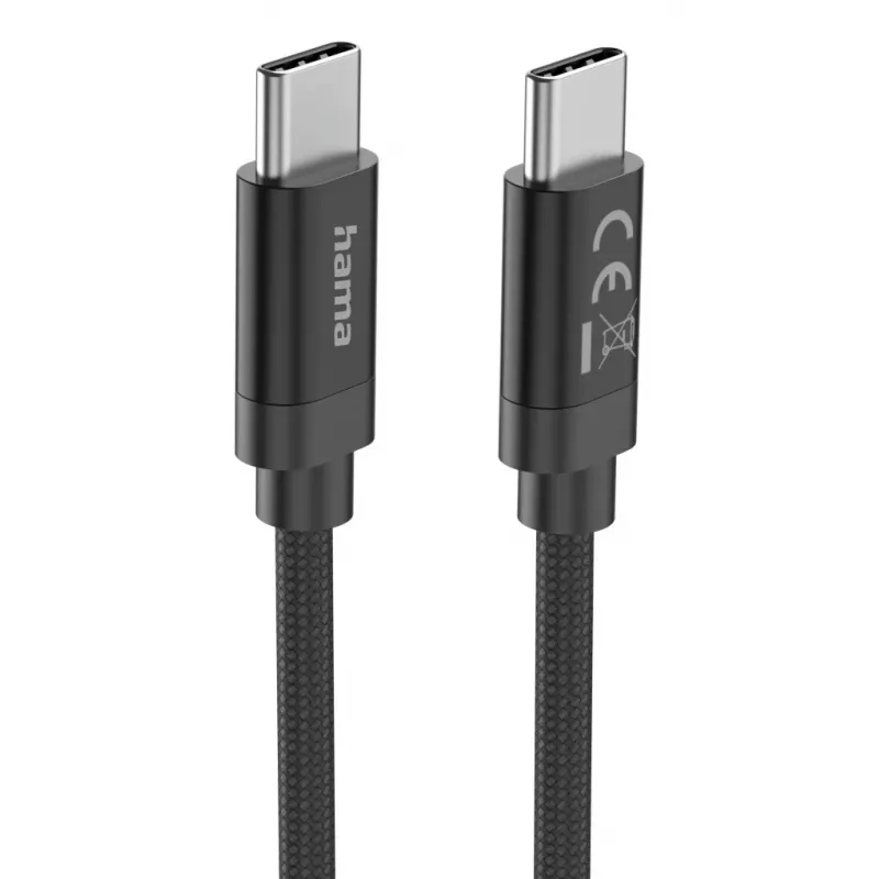 Kabel USB z tkaniny Hama 3 m USB C Czarny