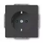Gniazdo wtykowe CEE 7/3 Busch-Jaeger 2013-0-5265, 2P+E, 250V/16A, czarne, 71×41 mm