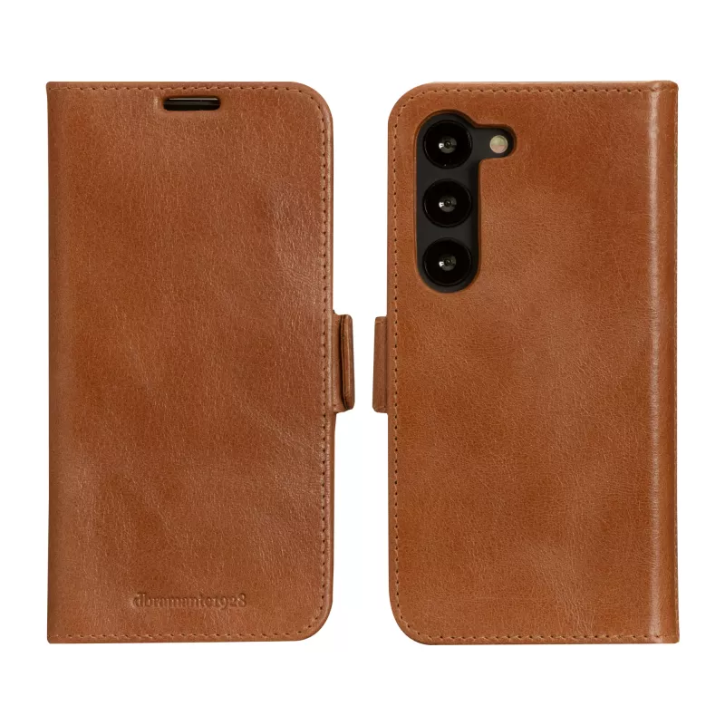 Etui folio do telefonu dbramante1928 Lynge dla Samsung Galaxy S23, skórzane, brązowe, ekran 6,1 cala, 3 kieszenie na karty