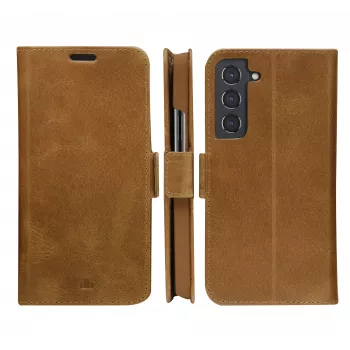 Etui folio dbramante1928 Copenhagen cienki do Samsung Galaxy S22, ekran 6,1 cala, tan, podstawka biurkowa