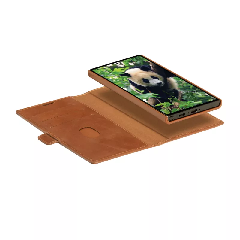 Etui folio do telefonu dbramante1928 Lynge dla Samsung Galaxy S23 Ultra, tan, 3 kieszenie na karty, pasuje do ekranu 17,3 cm (6,8 cala)