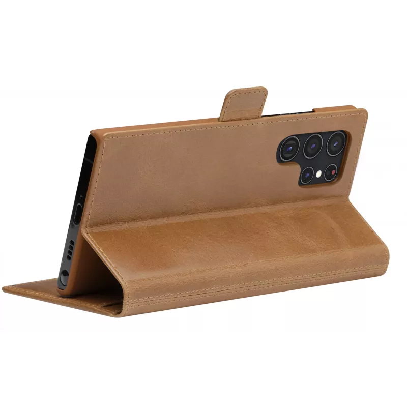 Etui z klapką dbramante1928 Copenhagen cienki do Samsung Galaxy S22 Ultra, ekran 6,8 cala, Tan