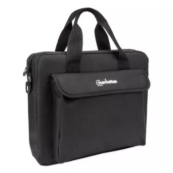 Torba na laptopa Manhattan London 12,5 cala, ładowana od góry, czarna, NISKI KOSZT, kieszeń na akcesoria, pasek na ramię (odpinany), etui na notebooka, trzyletnia gwarancja