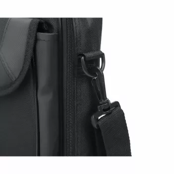 Torba na laptopa Manhattan Cambridge 14,1 cala, konstrukcja typu clamshell, czarna, NISKI KOSZT, kieszeń na akcesoria, komora na dokumenty z tyłu, pasek na ramię (odpinany), odpowiednik Targus CN313/CN414EU, futerał na notebook, trzyletnia gwarancja