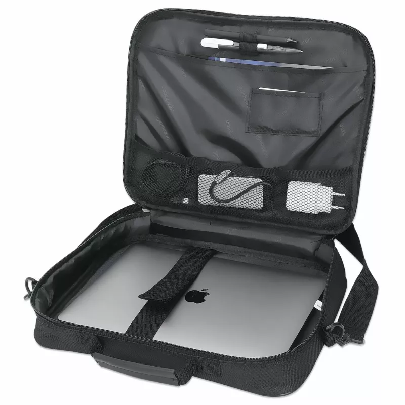 Torba na laptopa Manhattan Cambridge 14,1 cala, konstrukcja typu clamshell, czarna, NISKI KOSZT, kieszeń na akcesoria, komora na dokumenty z tyłu, pasek na ramię (odpinany), odpowiednik Targus CN313/CN414EU, futerał na notebook, trzyletnia gwarancja