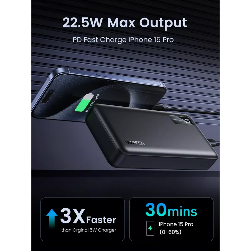 Ugreen 25683 power bank 20000 mAh Czarny