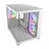 Obudowa PC Mini Tower Cougar FV150 ARGB biała — Micro-ATX / Mini-ITX, boczny panel, wentylatory 2x120 mm + 1x120 mm, zatoki na dyski 2,5 cala i 3,5 cala