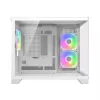Obudowa PC Mini Tower Cougar FV150 ARGB biała — Micro-ATX / Mini-ITX, boczny panel, wentylatory 2x120 mm + 1x120 mm, zatoki na dyski 2,5 cala i 3,5 cala
