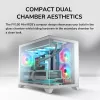 Obudowa PC Mini Tower Cougar FV150 ARGB biała — Micro-ATX / Mini-ITX, boczny panel, wentylatory 2x120 mm + 1x120 mm, zatoki na dyski 2,5 cala i 3,5 cala