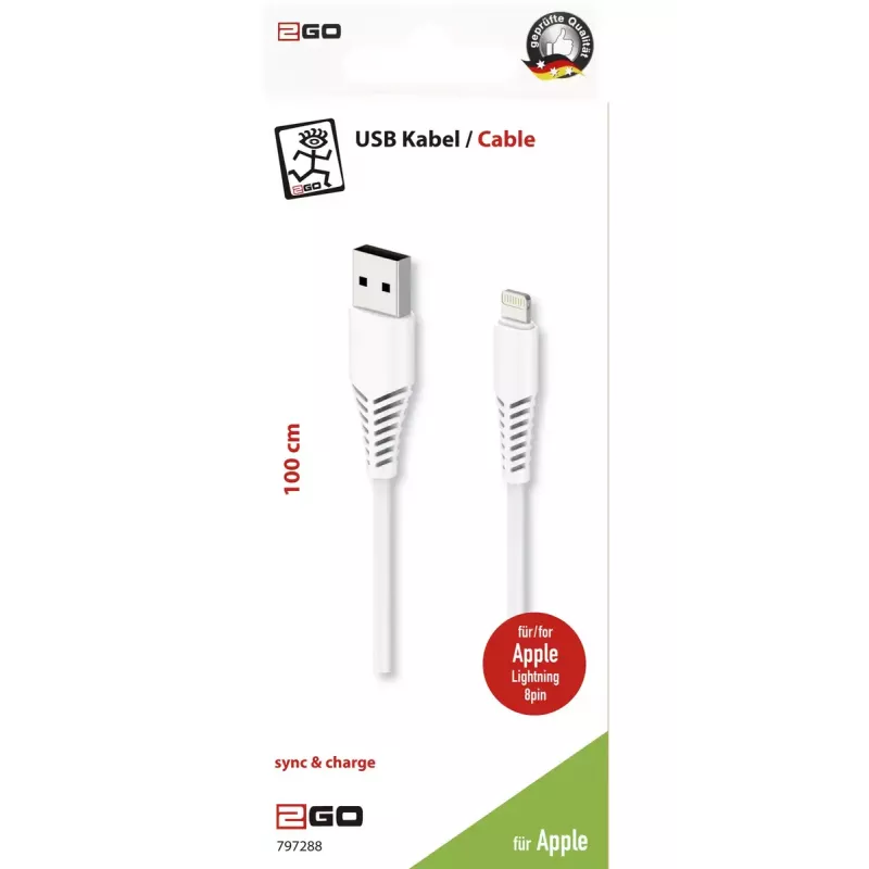 Kabel Lightning 2GO 797288 1 m Biały USB B