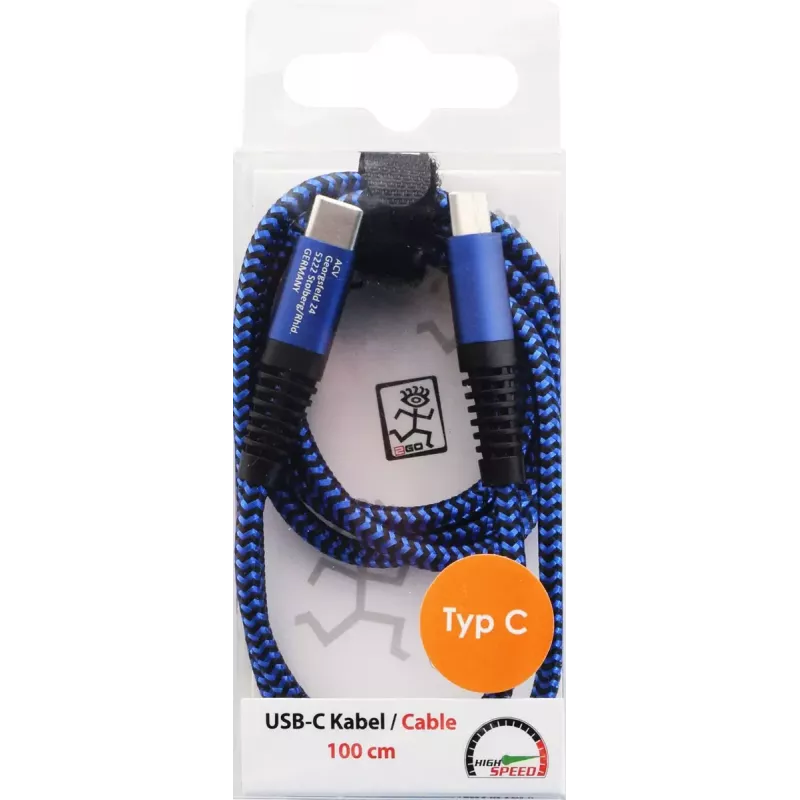 Kabel USB 2GO 797194 USB 3.2 Gen 1 1 m USB C niebieski