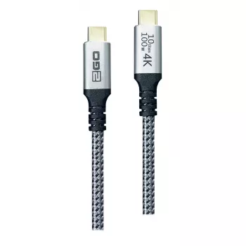 Kabel USB 2GO 797512 USB 3.2 Gen 2 1,2 m USB-C czarny srebrny