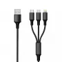 Kabel USB 2GO 797154 3m USB B USB C/Micro-USB B/Lightning Czarny
