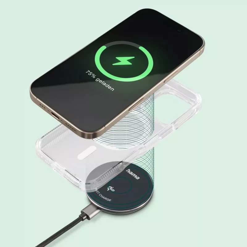 Hama 00201735 ładowarka do urządzeń mobilnych Smartfon Czarny USB Ładowanie bezprzewodowe Szybkie ładowanie Wewnętrzna