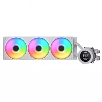 Chłodzenie cieczą All-in-one CPU Cougar Poseidon Vistek 360, ARGB, wentylatory 120 mm, białe, obsługa LGA1700/AM5