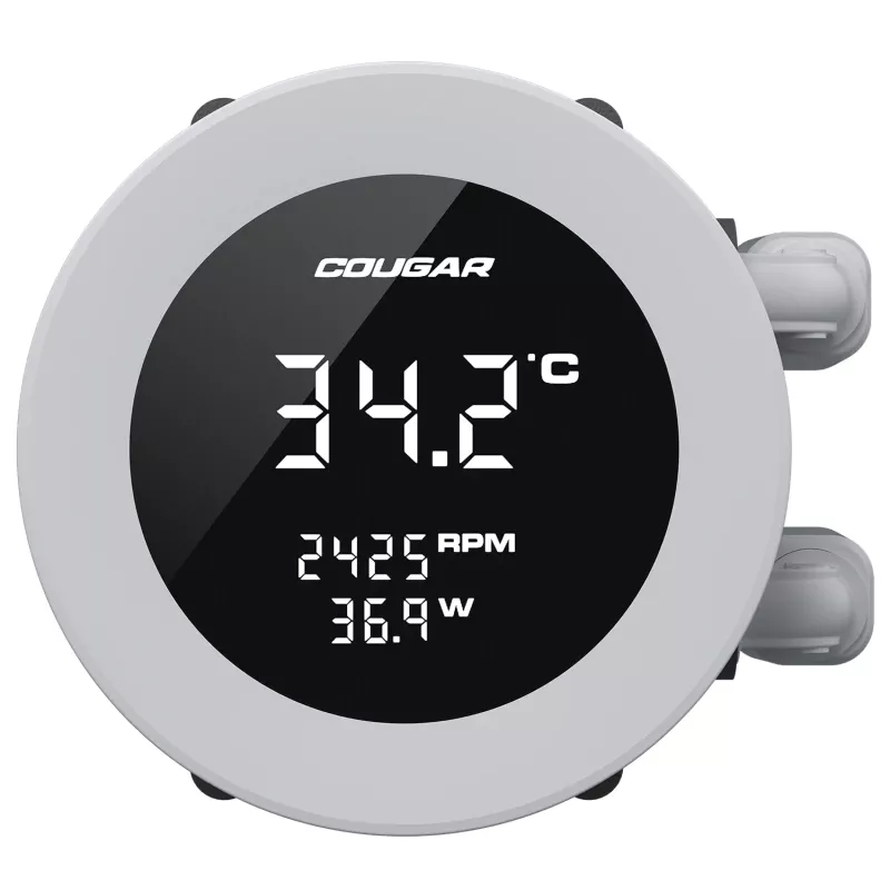 Chłodzenie cieczą All-in-one CPU Cougar Poseidon Vistek 360, ARGB, wentylatory 120 mm, białe, obsługa LGA1700/AM5
