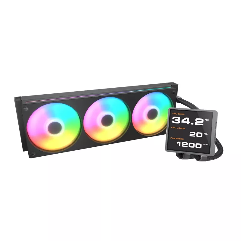 All-in-one chłodzenie cieczą CPU Cougar Poseidon Vistek Pro 360, ARGB, wentylatory 120 mm, czarny, obsługa wielu gniazd