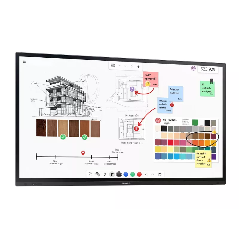 Sharp PN-LA752 Cyfrowy wyświetlacz informacyjny 190,5 cm (75 inch) LCD 500 cd/m² 4K Ultra HD Czarny Ekran dotykowy 24/7