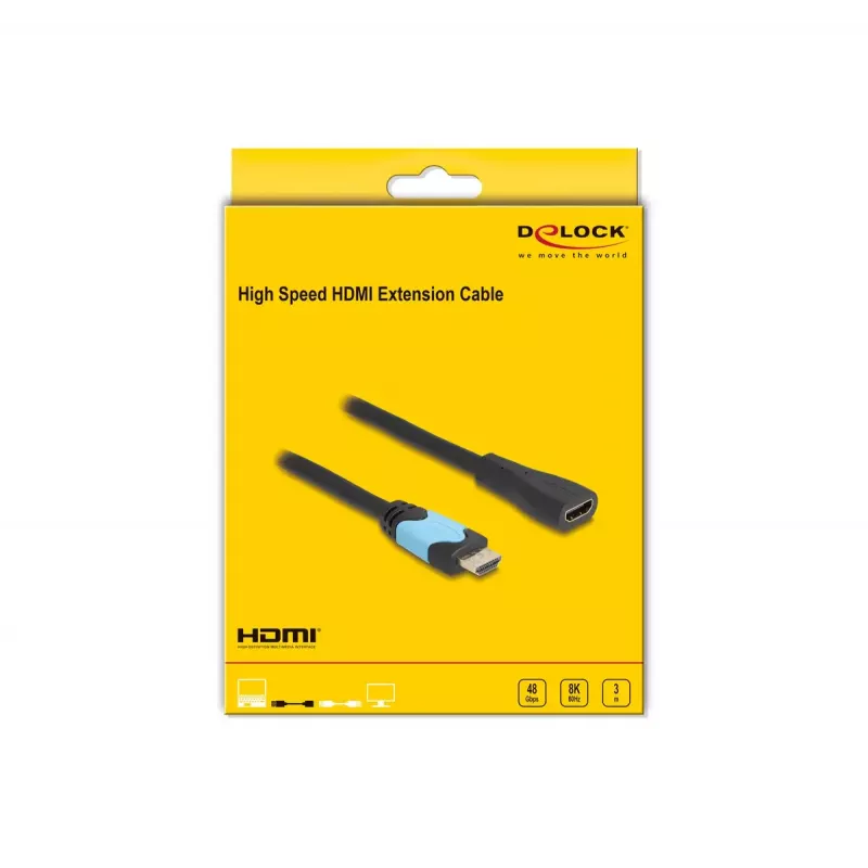 Przedłużacz HDMI DeLOCK High Speed 48 Gb/s 8K 60 Hz 3 m