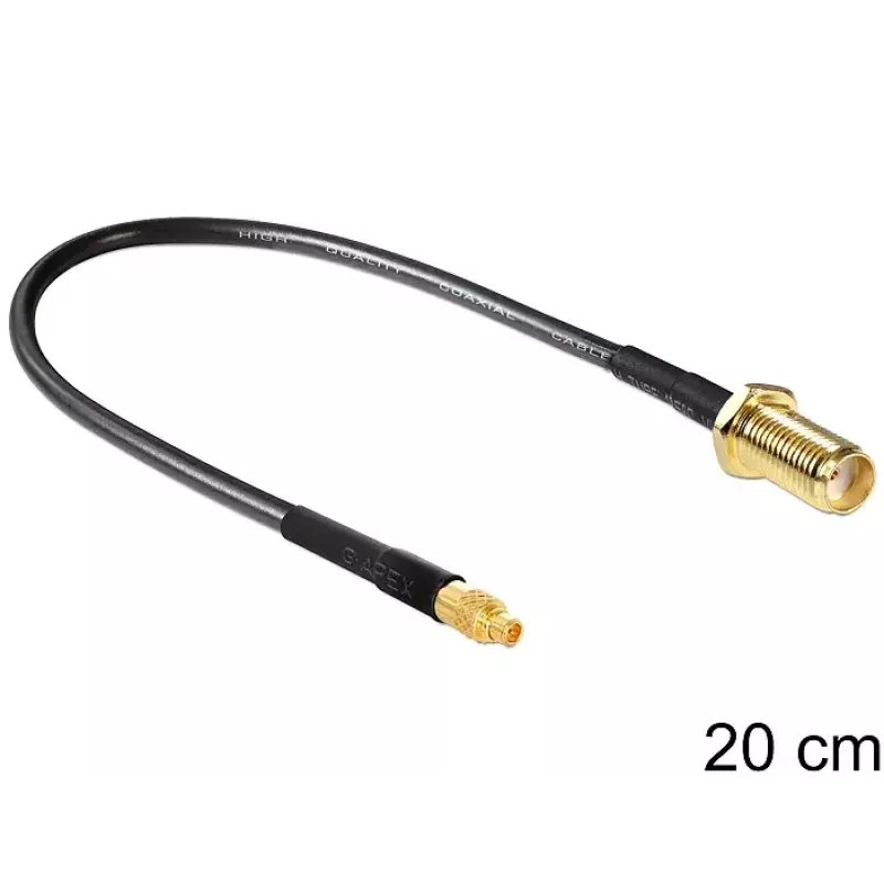 Kabel koncentryczny DeLOCK 88580 0,2 m SMA MMCX Czarny
