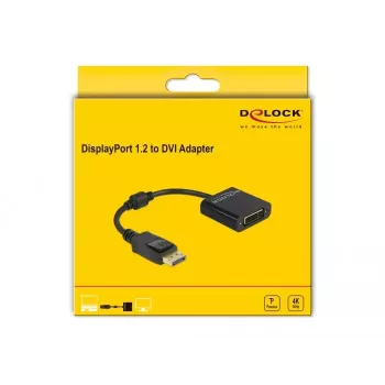 Adapter DeLOCK DisplayPort 1.2 męski na DVI żeński 4K Pasywny czarny